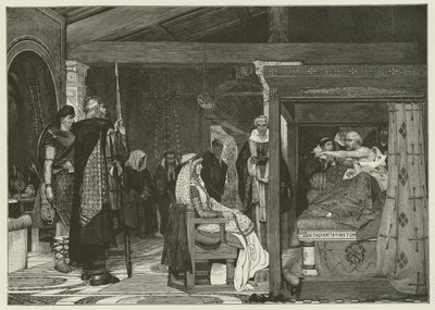 Fredegonde en el lecho de muerte de Praetextatus de Lawrence Alma Tadema